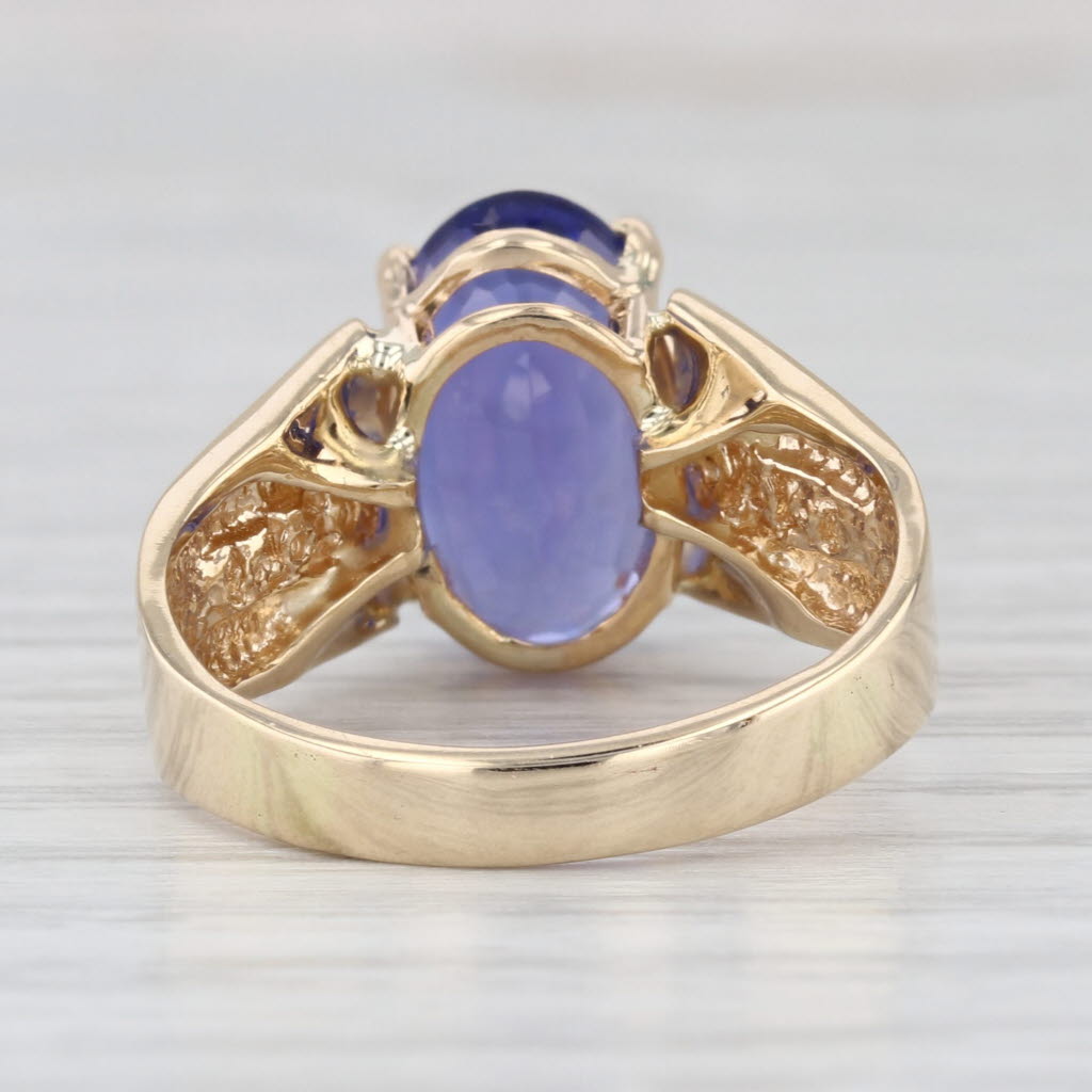 5.01ctw Oval Tanzanite Diamond Ring 14k Yellow Gold Size 8-8.25