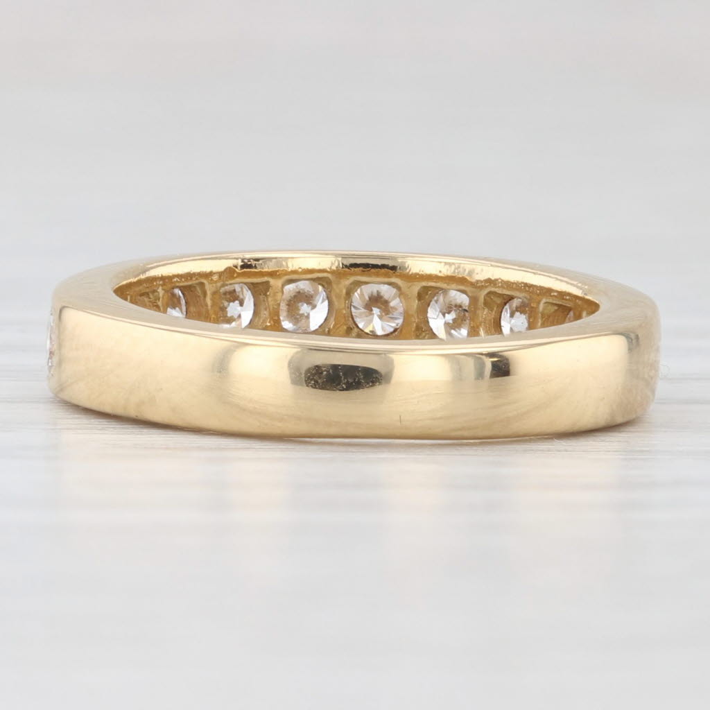 Light Gray 1ctw Diamond Wedding Band 18k Yellow Gold Stackable Anniversary Size 5 Ring