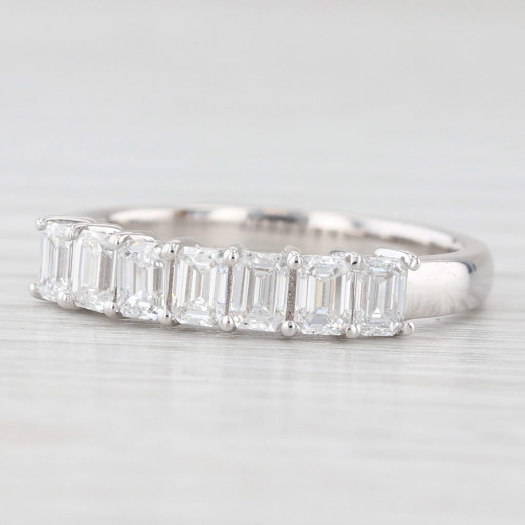 Light Gray New 0.89ctw Lab Grown Diamond Wedding Band 14k White Gold Stackable Ring Sz 6.25
