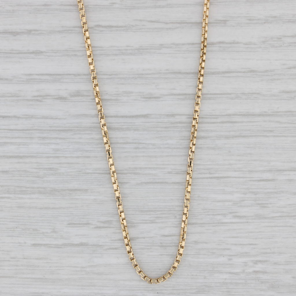 Gray Box Chain Necklace 18k Yellow Gold 18.5" 1.5mm Italian