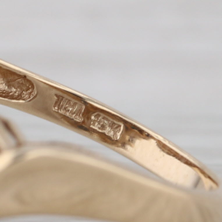 1.03ctw Blue Sapphire Diamond Cluster Ring 10k Yellow Gold Size 7 Bypass