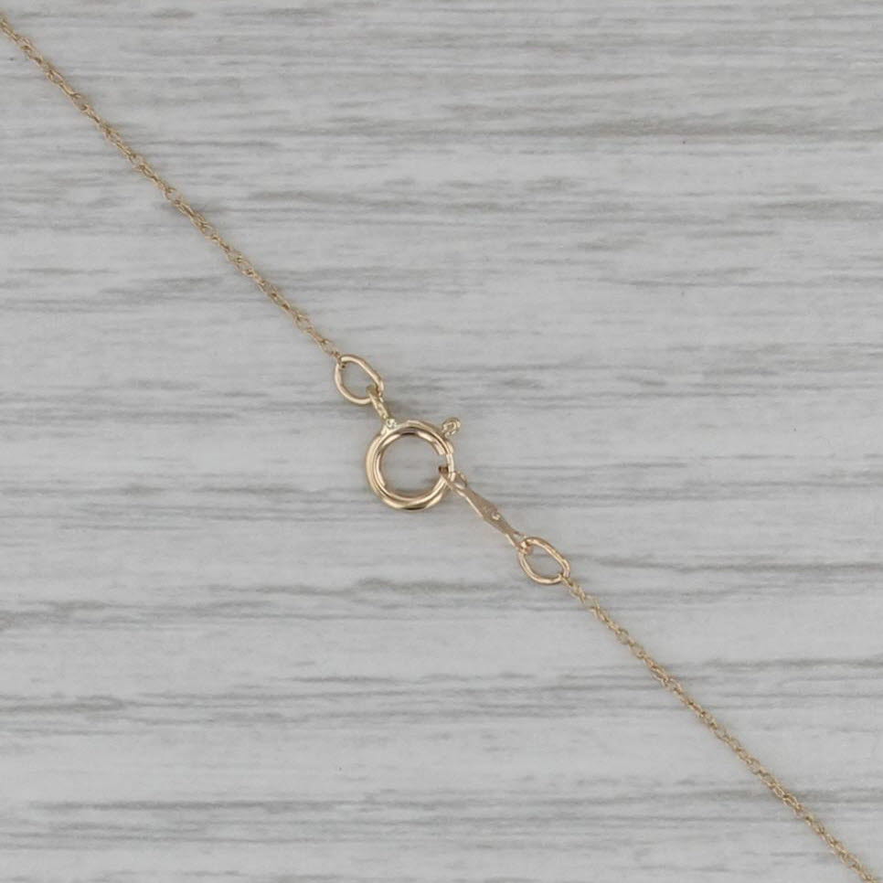 Small Diamond Cross Pendant Necklace 14k Yellow Gold 18" Rope Chain