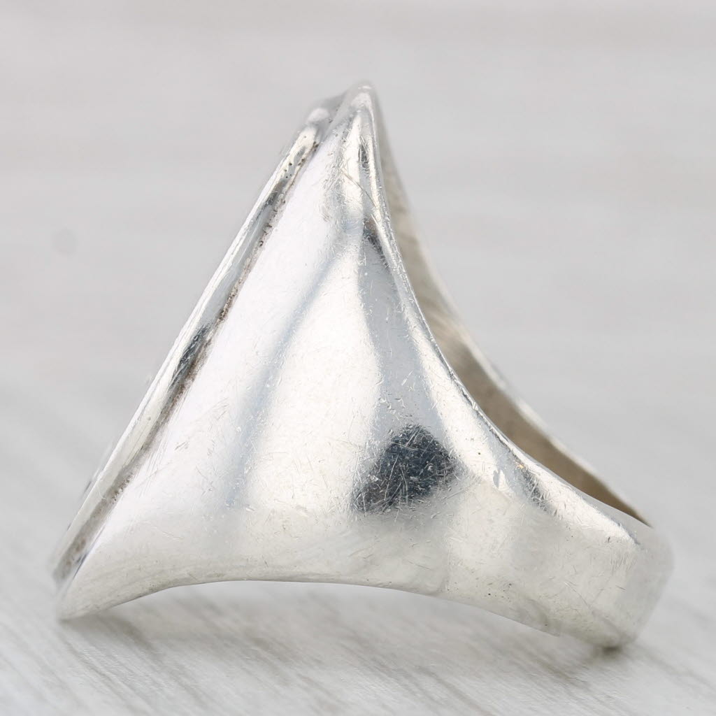 Light Gray Large Peterson Native American Navajo Turtle Ring Sterling Silver Size 11