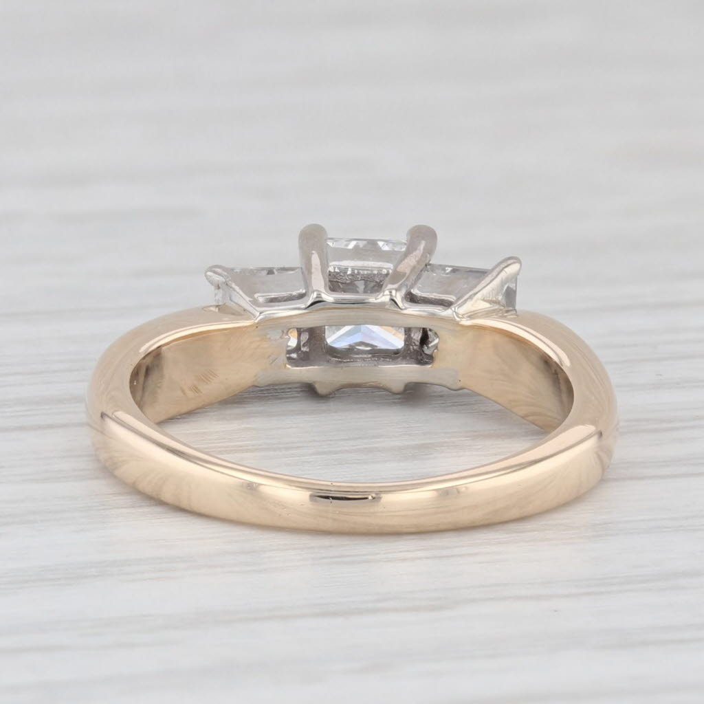 Light Gray 1.06ctw Princess Diamond 3-Stone Engagement Ring 14k Gold Size 5.25