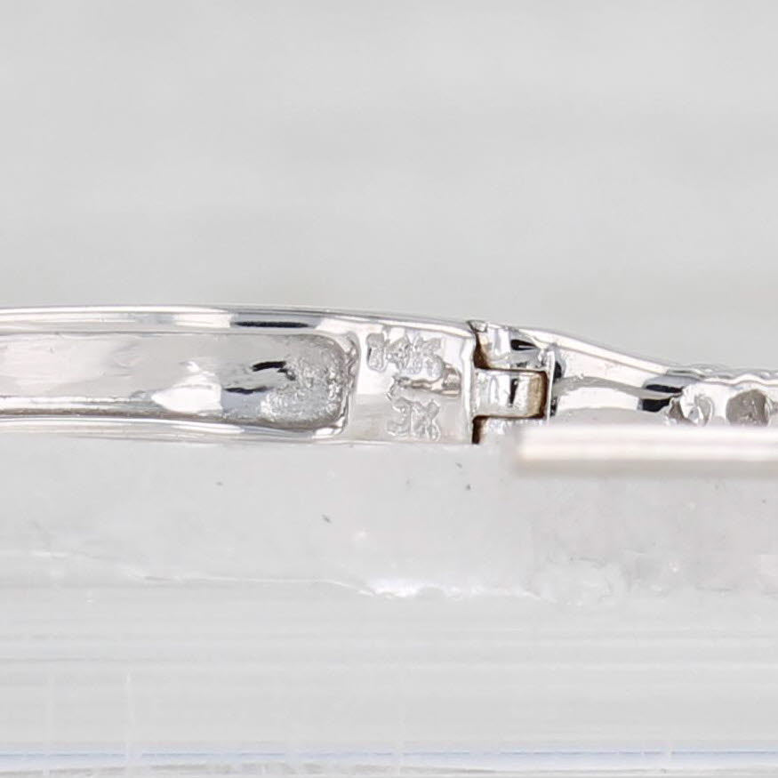 Light Gray 0.18ctw Diamond Hoop Earrings 14k White Gold Snap Top Hinged Hoops
