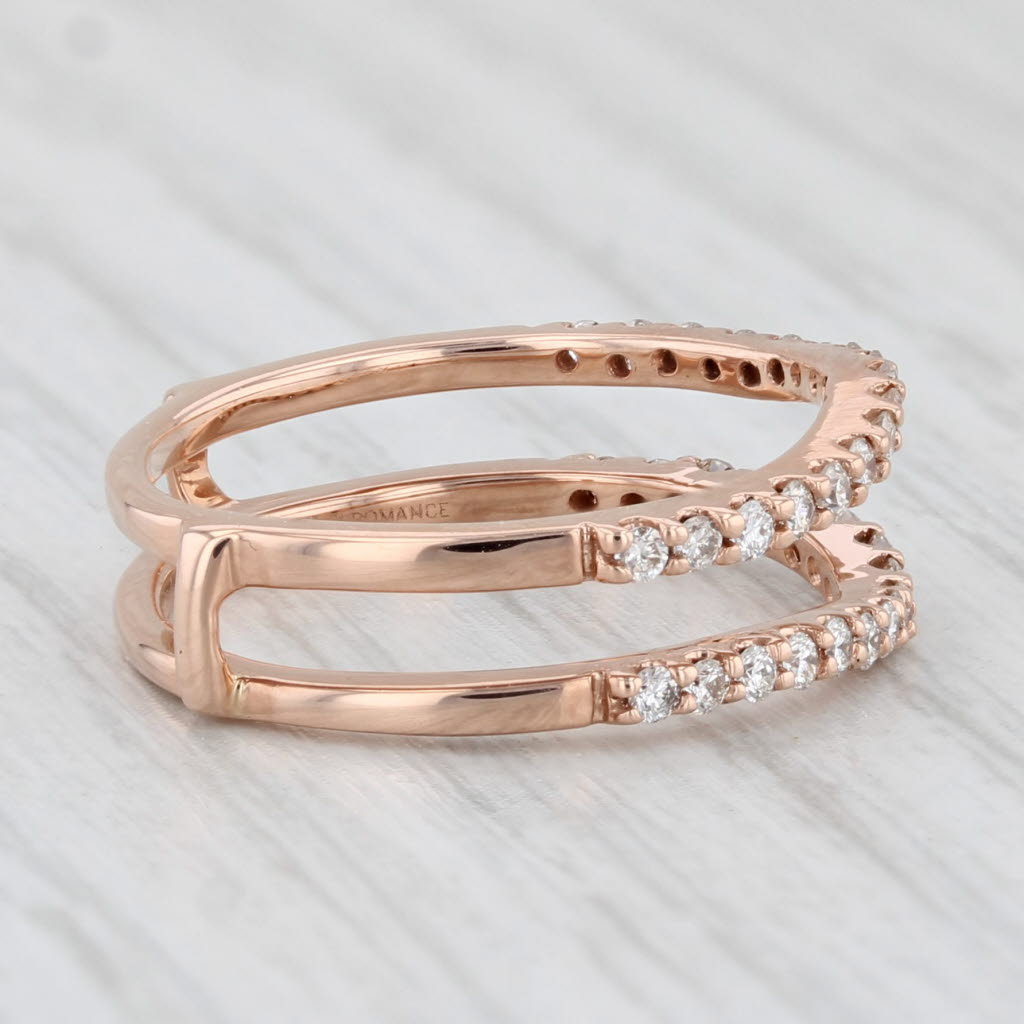 Light Gray 0.45ctw Diamond Ring Jacket Guard 14k Rose Gold Size 5.5 Wedding Bridal