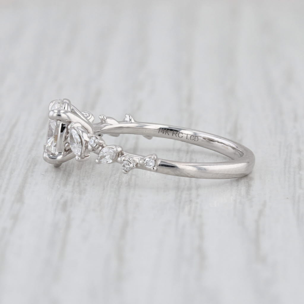 IGI 1.06ctw Oval Lab Grown Diamond Engagement Ring 14k White Gold Size 6.25