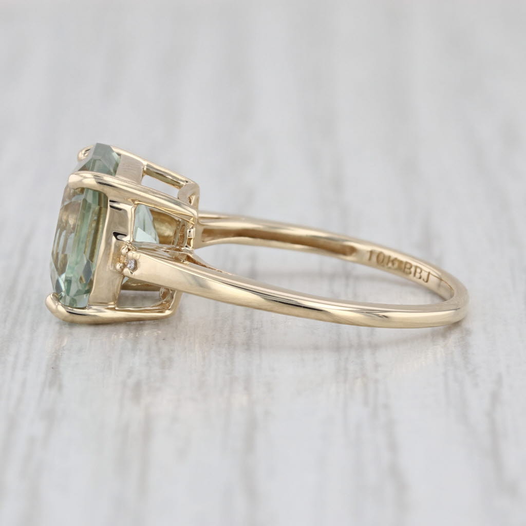 1.40ct Prasiolite Green Amethyst Solitaire Ring 10k Yellow Gold Size 6.25