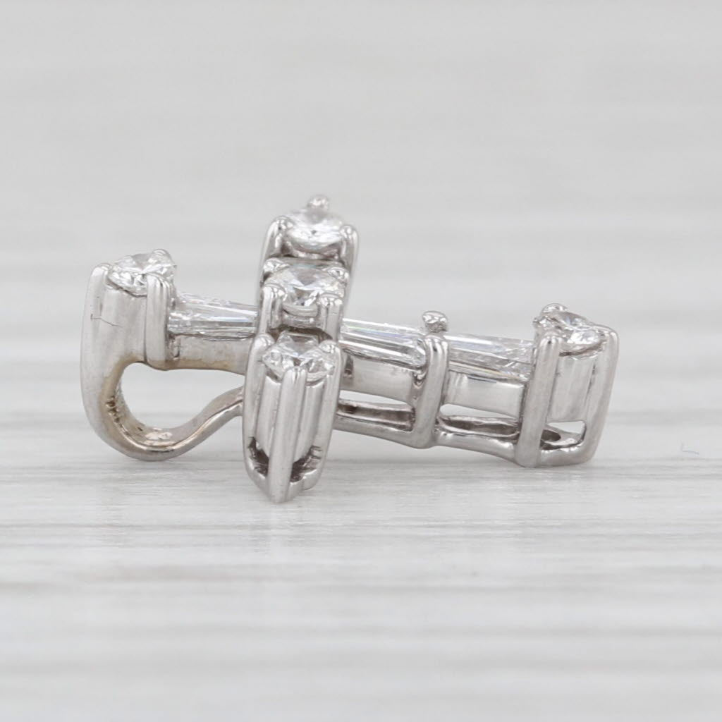 0.27ctw Diamond Cross Pendant 14k White Gold Small Drop