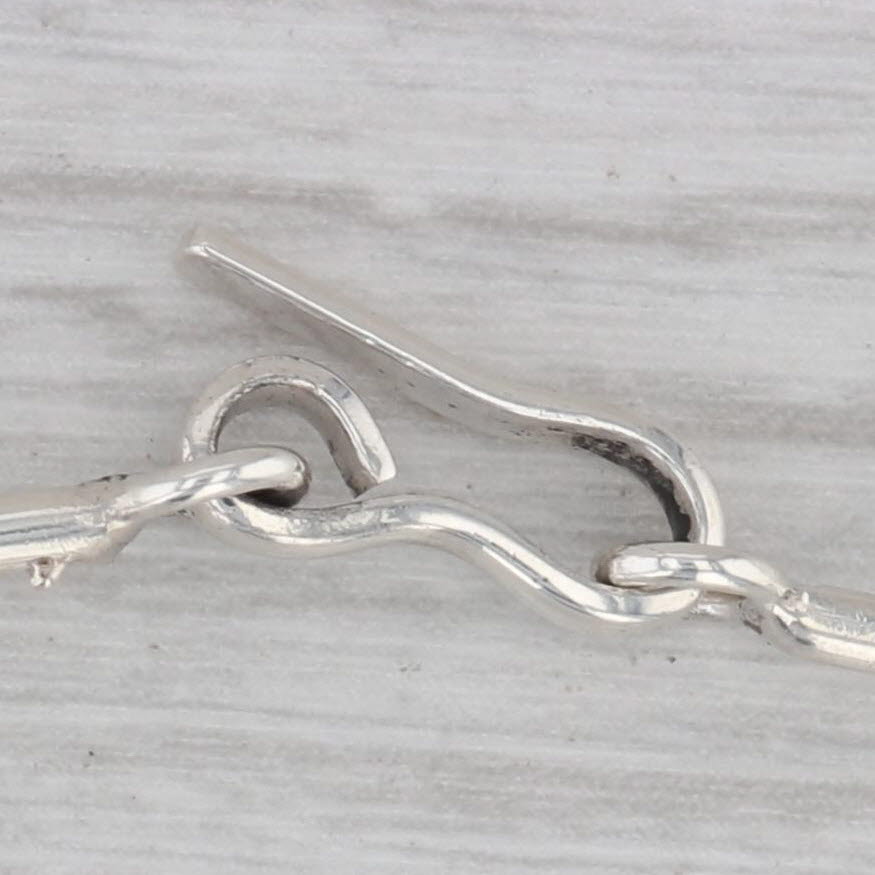 Gray White Scapolite Cat's Eye Panels Collar Necklace Sterling Silver 16" Statement
