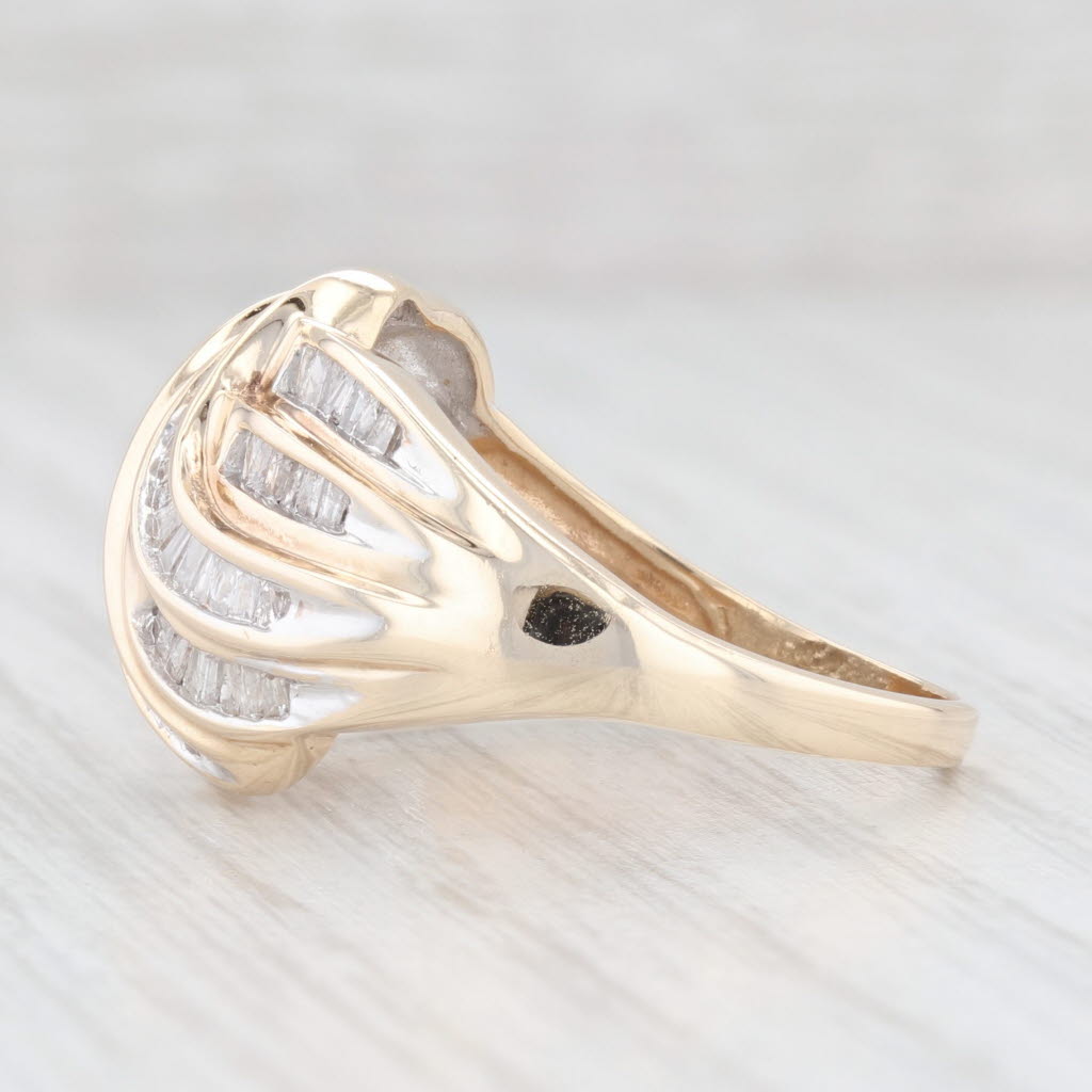 Light Gray 0.75ctw Diamond Knot Ring 10k Yellow Gold Size 9 Cocktail