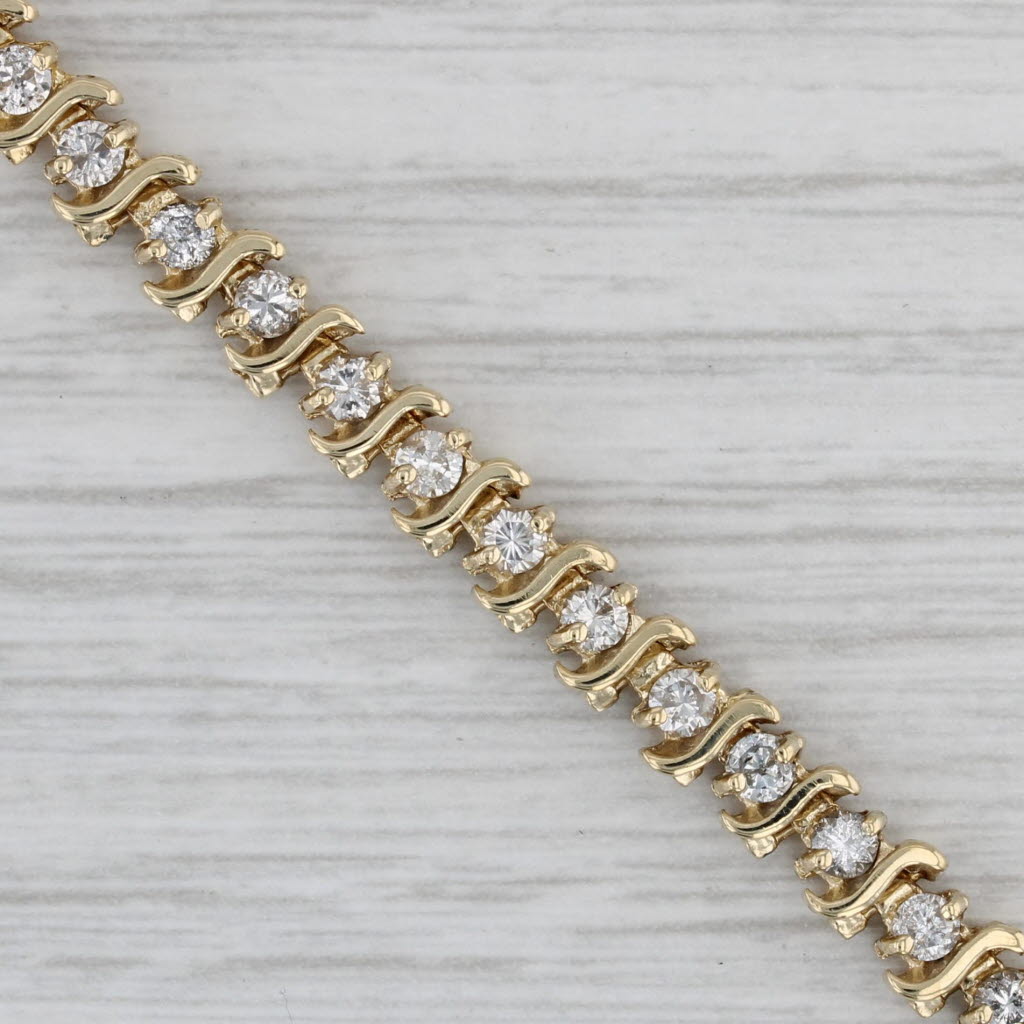 Gray 2.50ctw Diamond Tennis Bracelet 14k Yellow Gold 7.25" 5mm