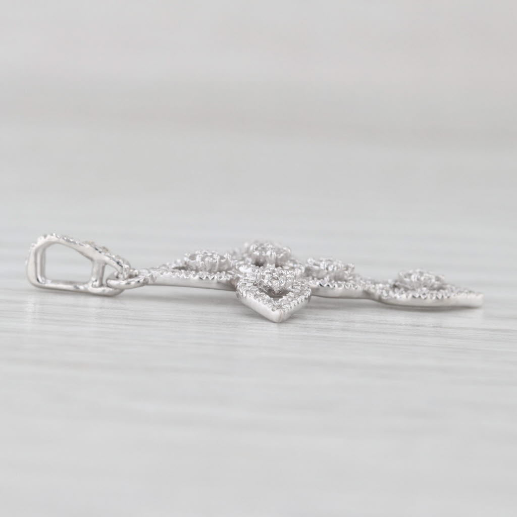 0.12ctw Diamond Cross Pendant 10k White Gold