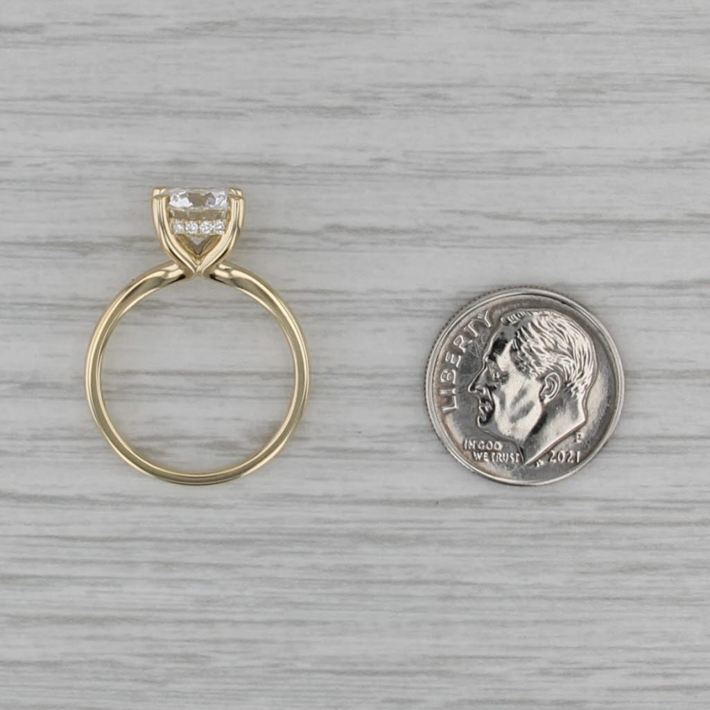 2.11ctw Lab Grown Round Diamond Halo Ring 14k Yellow Gold Size 6.5 IGI