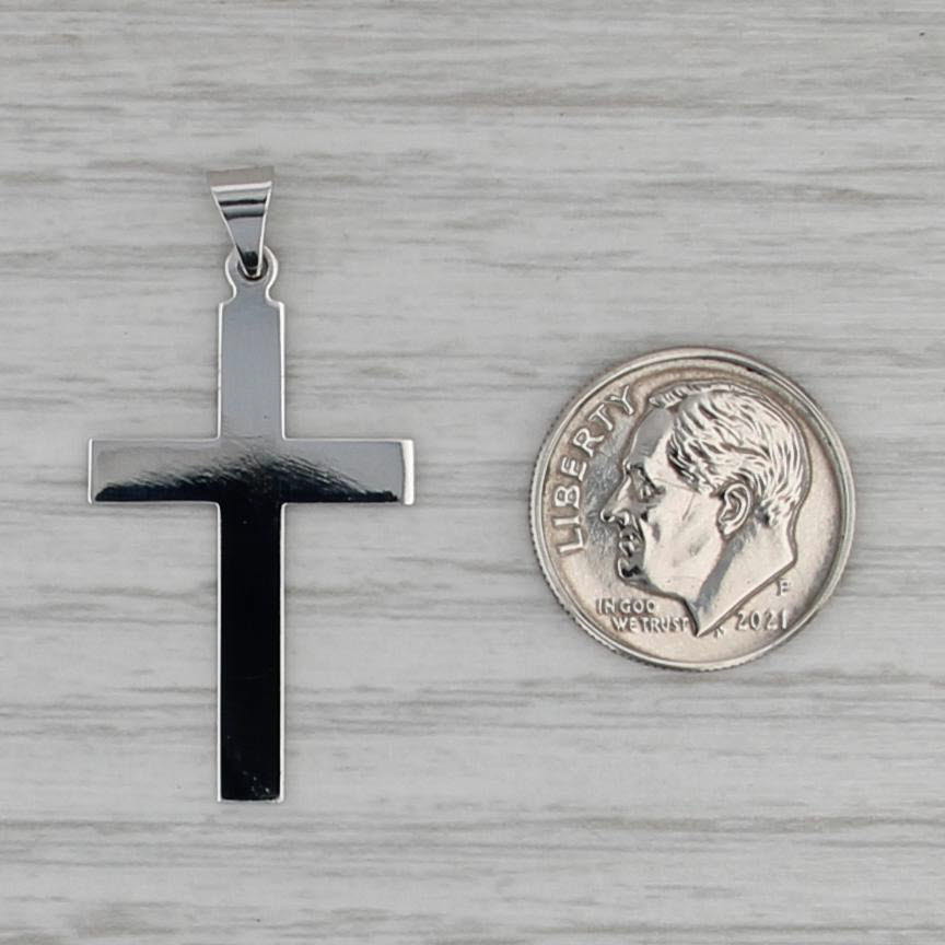 Cross Pendant 14k White Gold Polished Finish
