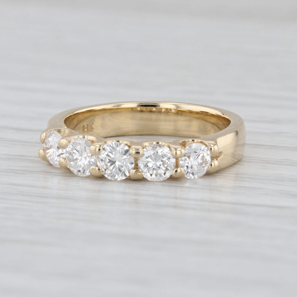 1ctw Diamond Wedding Band 14k Yellow Gold Size 6.5 Stackable Anniversary Ring
