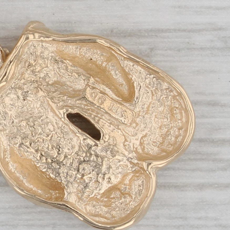 Gray Boxing Gloves Charm 14k Yellow Gold 3D Pendant