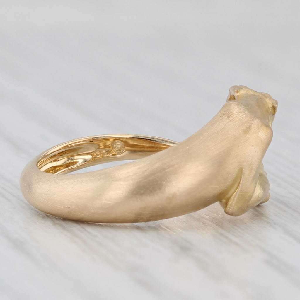 Light Gray Carrera Y Carrera Panther Ring Diamond 18k Yellow Gold Size 6.25 Box