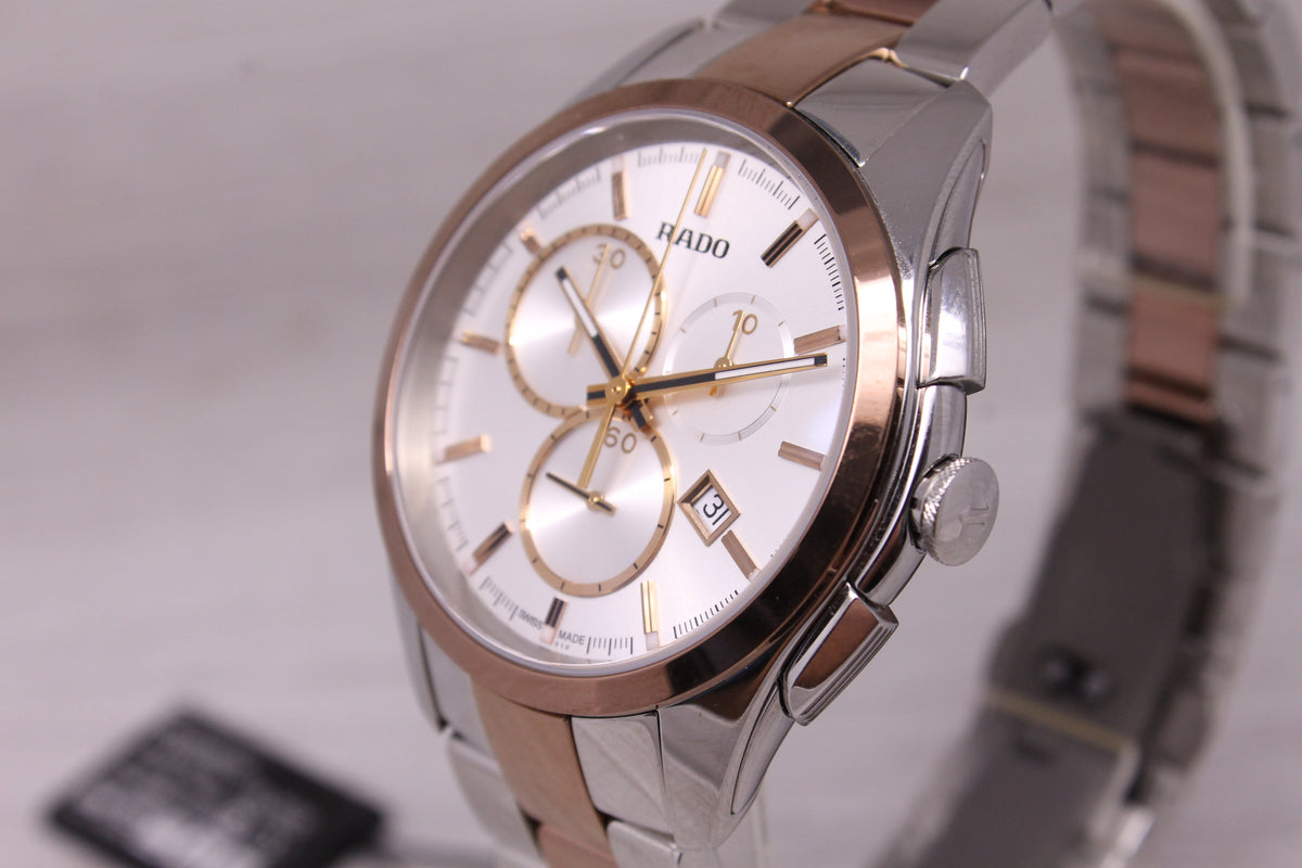 Rado Hyperchrome Rose & Steel 41mm Mens Quartz Chronograph R32039102 w Box Card