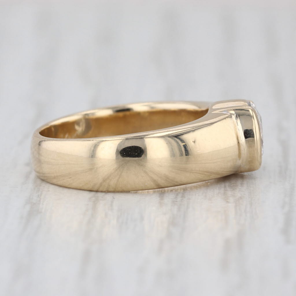 0.91ct Round Diamond Solitaire Engagement Ring 14k Yellow Gold Size 5.25