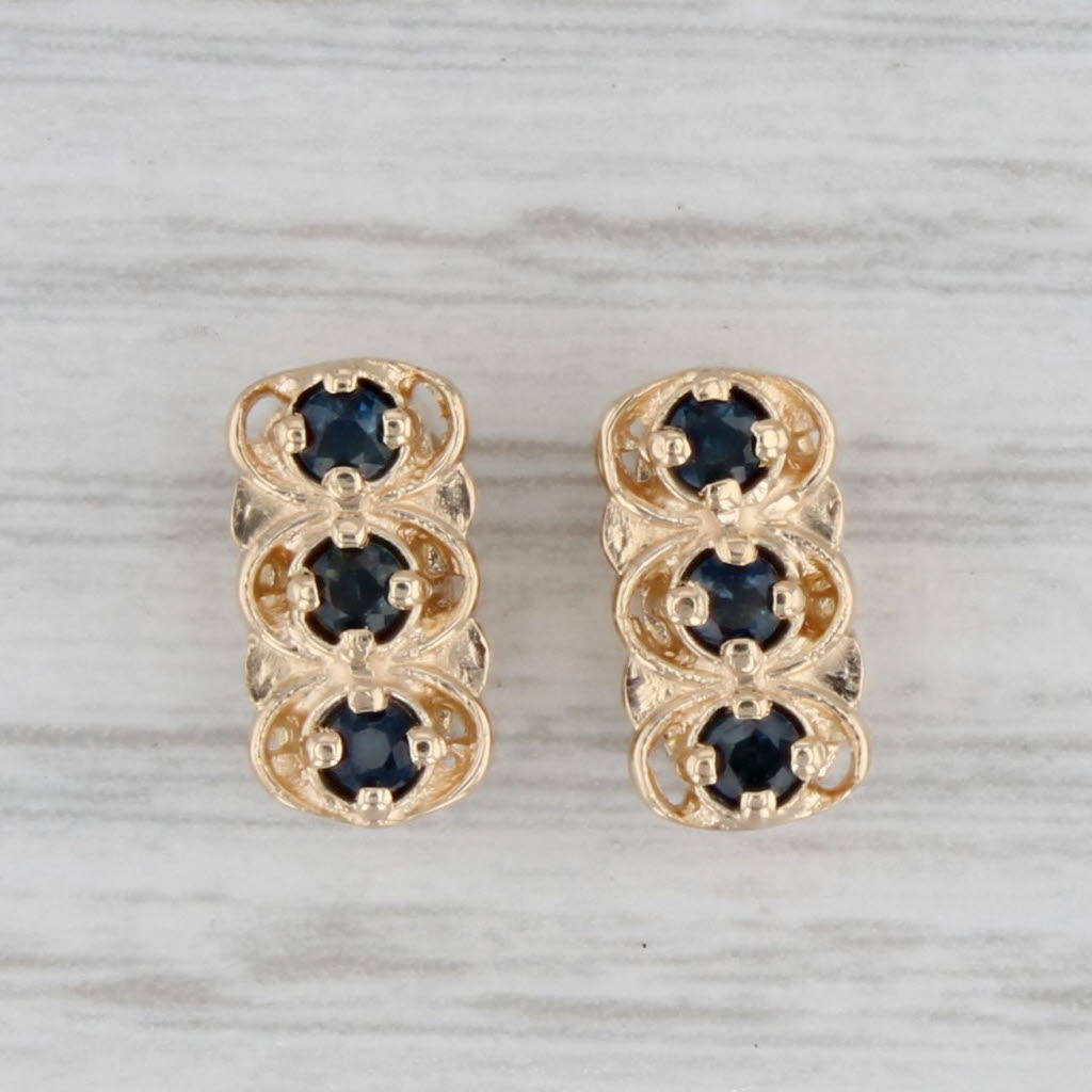 Gray 0.48ctw Blue Sapphire Slide Bracelet 2 Charms Spacers 14k Gold Richard Glatter