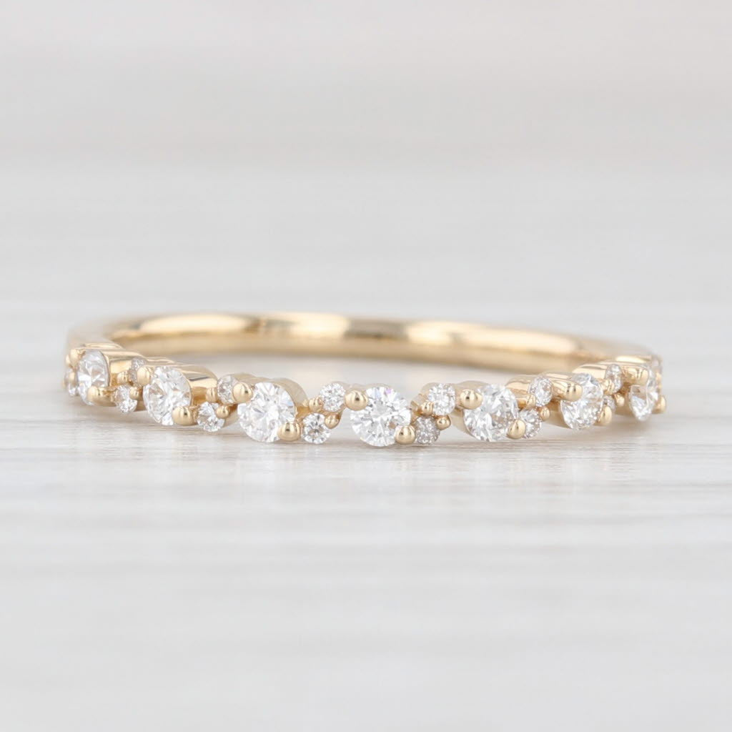 Light Gray New 0.25ctw Diamond Wedding Band 14k Yellow Gold Stackable Anniversary Ring 6.25