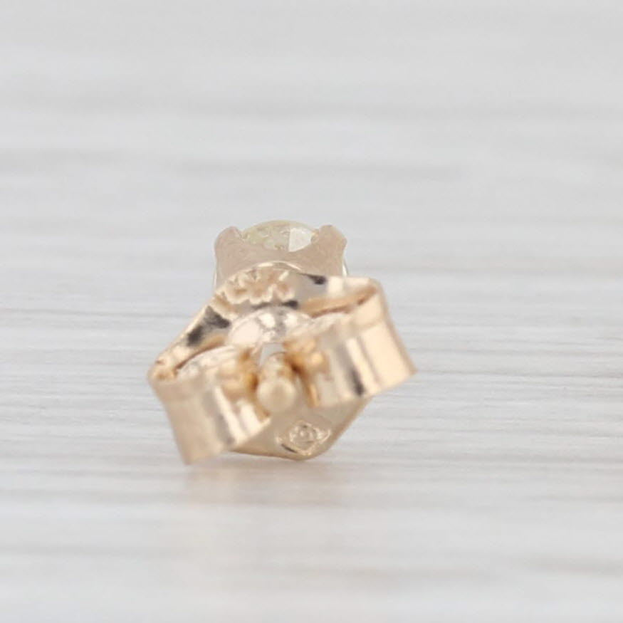 Light Gray 0.18ctw Diamond Round Solitaire Stud Earrings 14k Yellow Gold