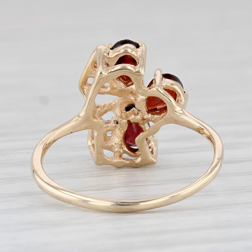Light Gray 0.60ctw Garnet Diamond Ring 14k Yellow Gold Size 6.5