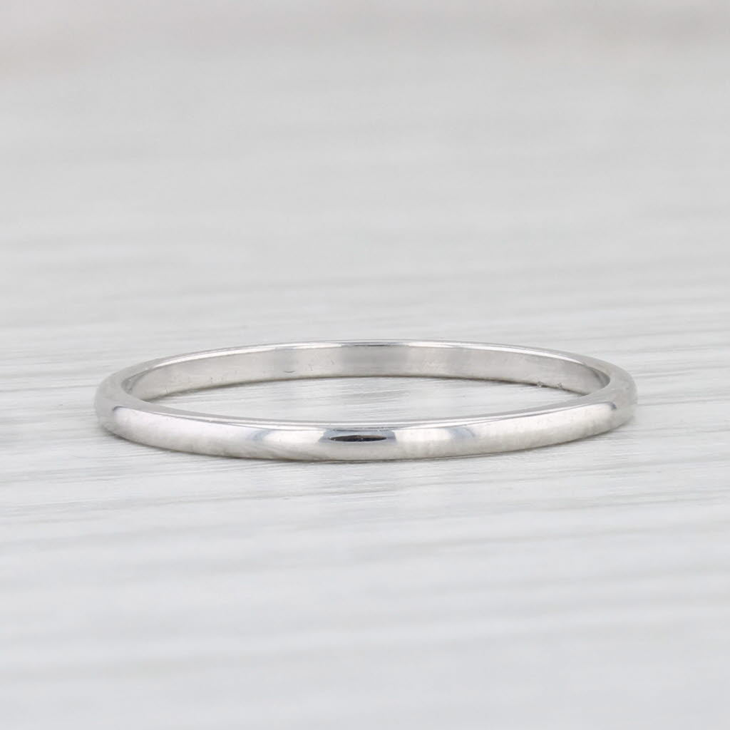 Light Gray Classic Women's Wedding Band 14k White Gold Stackable Ring Size 6.5