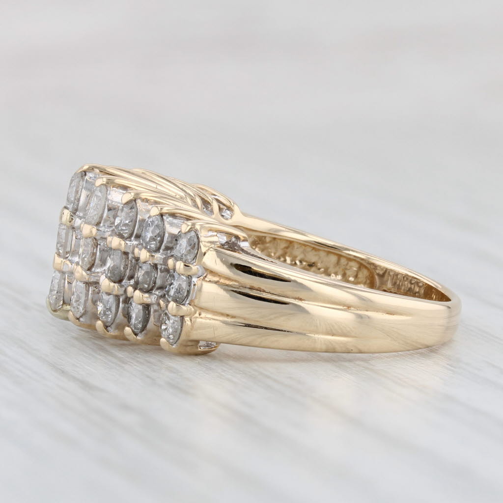 Light Gray 2.03ctw Tiered Diamond Pyramid Ring 14k Yellow Gold Size 6.75 Stackable