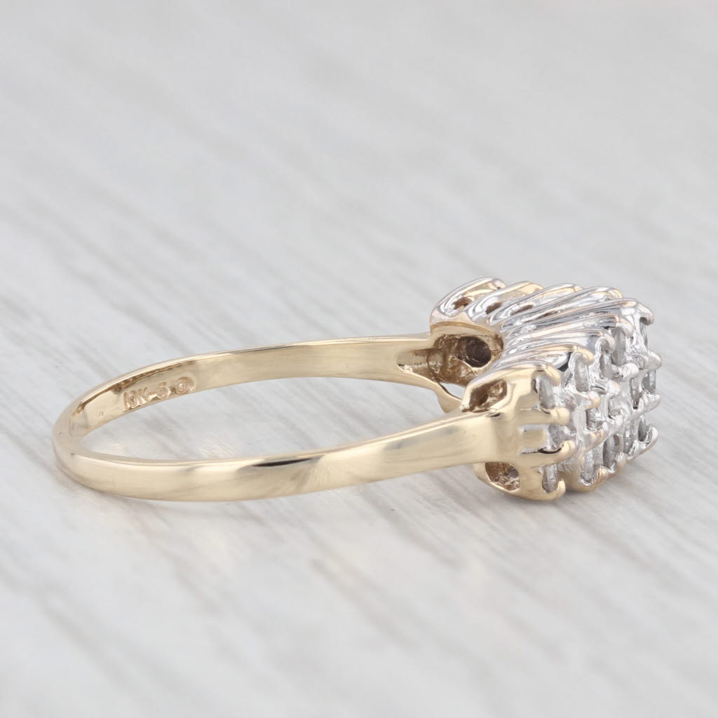 Light Gray 0.40ctw Tiered Pyramid Diamond Ring 10k Yellow Gold Size 7.25