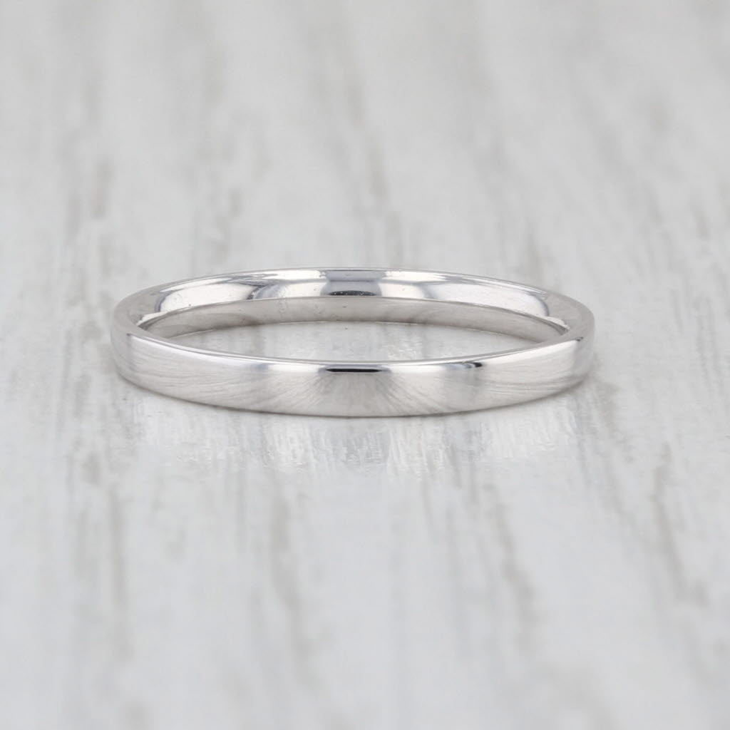 Classic White Gold Band 10k 2mm Size 5.5 Wedding Ring Stackable