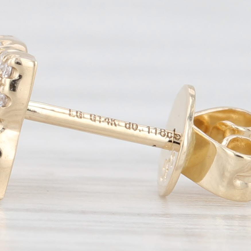 Light Gray New 0.24ctw Lab Grown Diamond Halo Stud Earrings 14k Yellow Gold