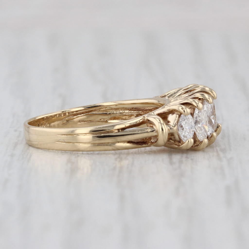 1ctw Marquise Diamond Ring 14k Yellow Gold Stackable Wedding Anniversary Band