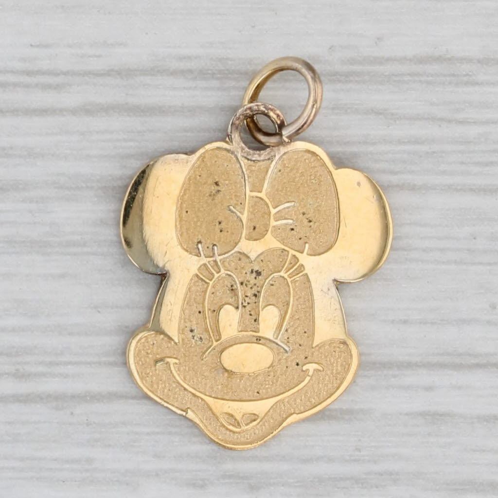 Gray Minnie Mouse Pendant Sterling Silver Disney Cartoon Souvenir Charm