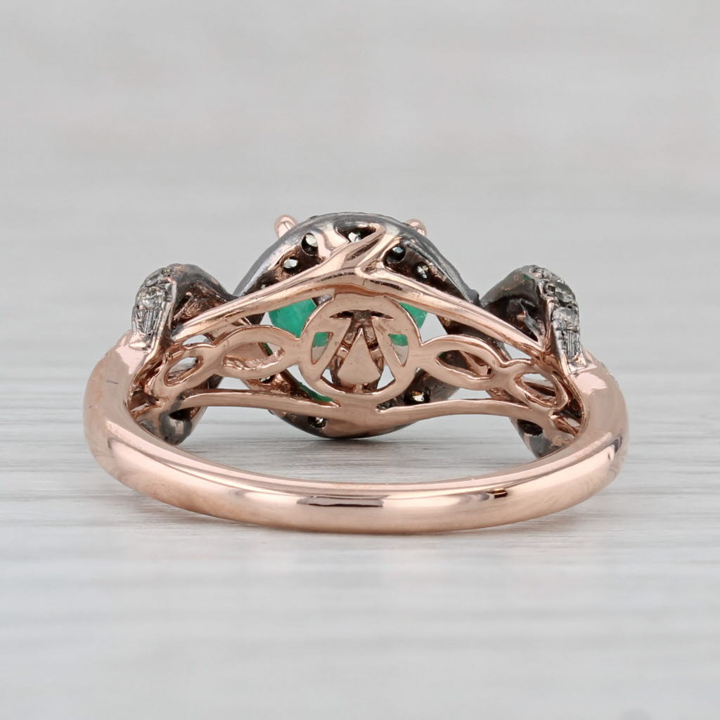 Gray Le Vian Emerald Diamond Ring 14k Rose Gold Size 7 Engagement
