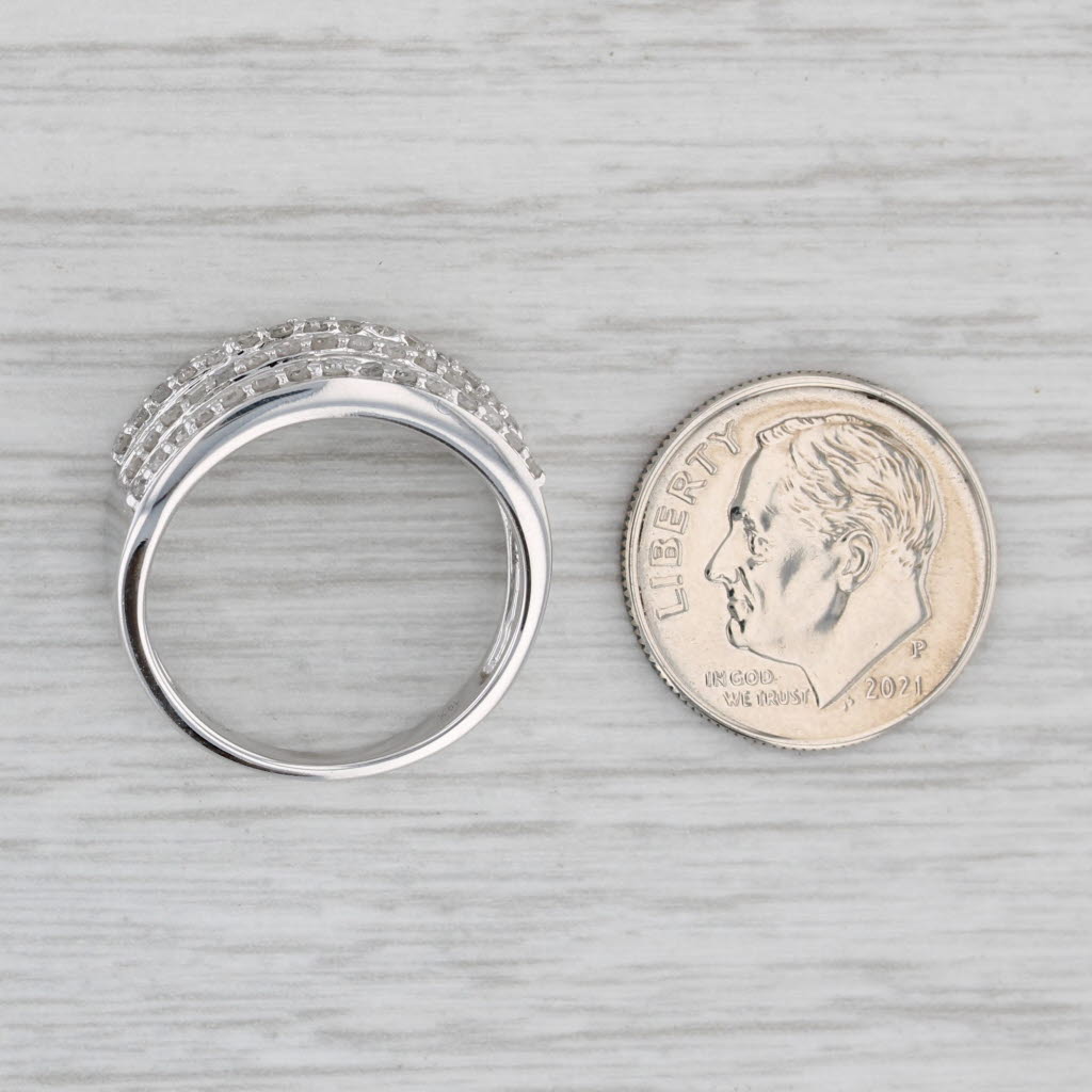 Gray 0.90ctw Diamond Ring 10k White Gold Size 7 Stacking Design