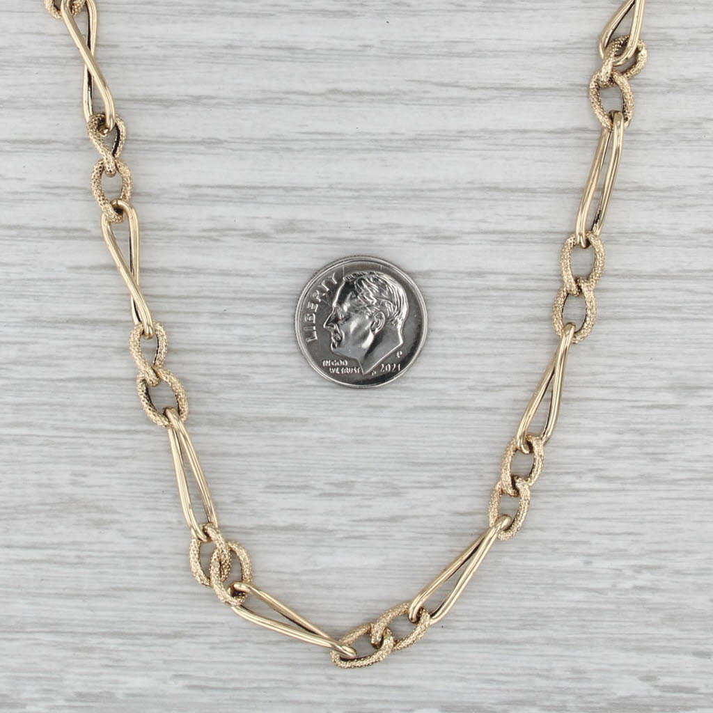 Vintage Figaro Chain Necklace 14k Yellow Gold 24" 4mm