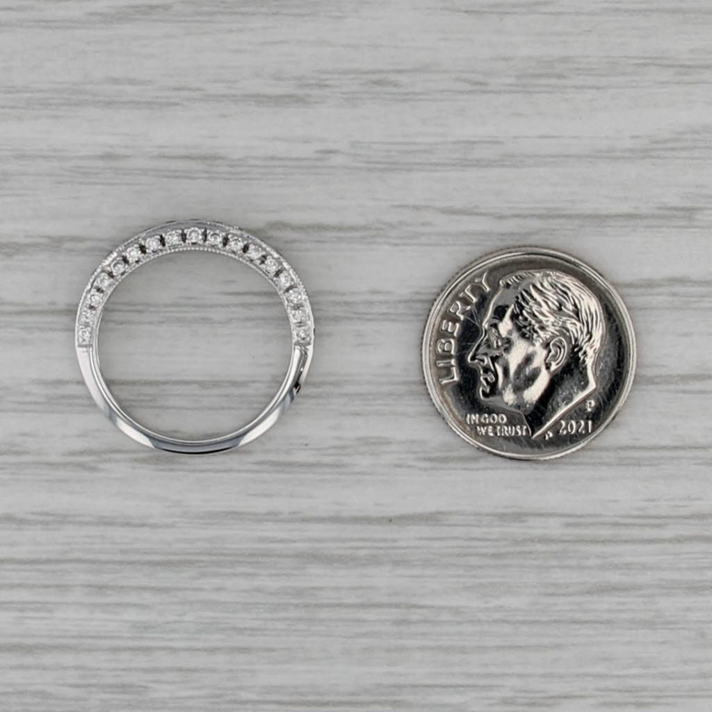 0.42ctw Diamond Wedding Band 18k White Gold Size 5 Stackable Anniversary Ring