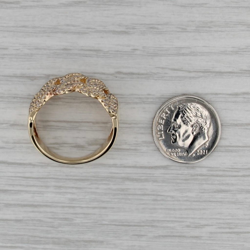 1.23ctw Diamond Crosshatch Woven Ring 10k Yellow Gold Size 10 Cocktail