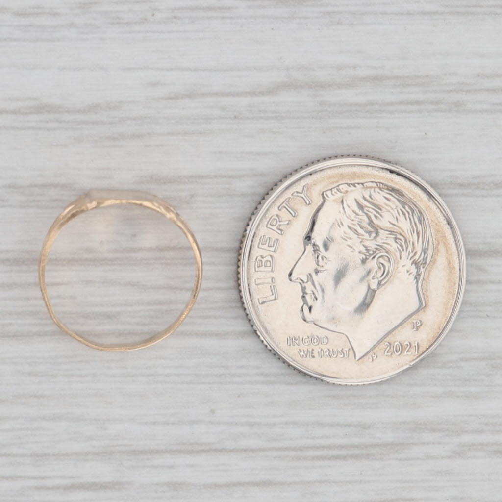 Gray Engravable Signet Baby Ring 10k Yellow Gold Small Size