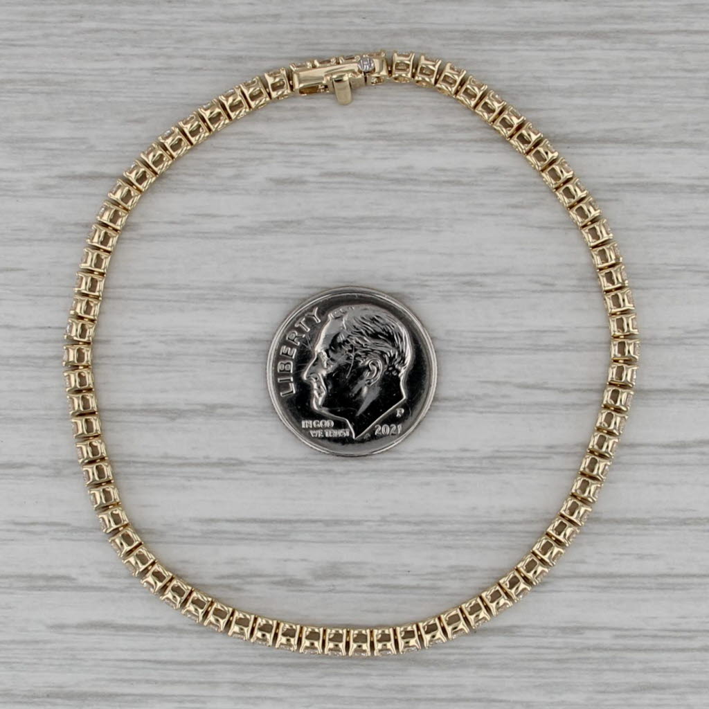 New 3.78ctw Lab Grown Diamond Tennis Bracelet 14k Yellow Gold 7"