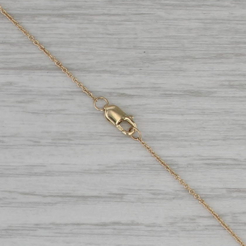 New 0.20ctw Diamond Linked Rings Necklace 14k Yellow Gold 18" Cable Chain