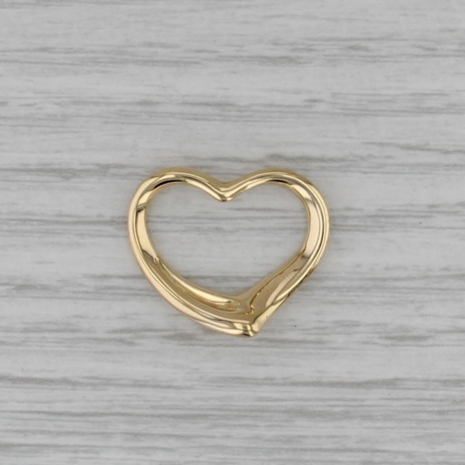 Tiffany & Co Elsa Peretti Open Heart Pendant 18k Yellow Gold Floating Drop