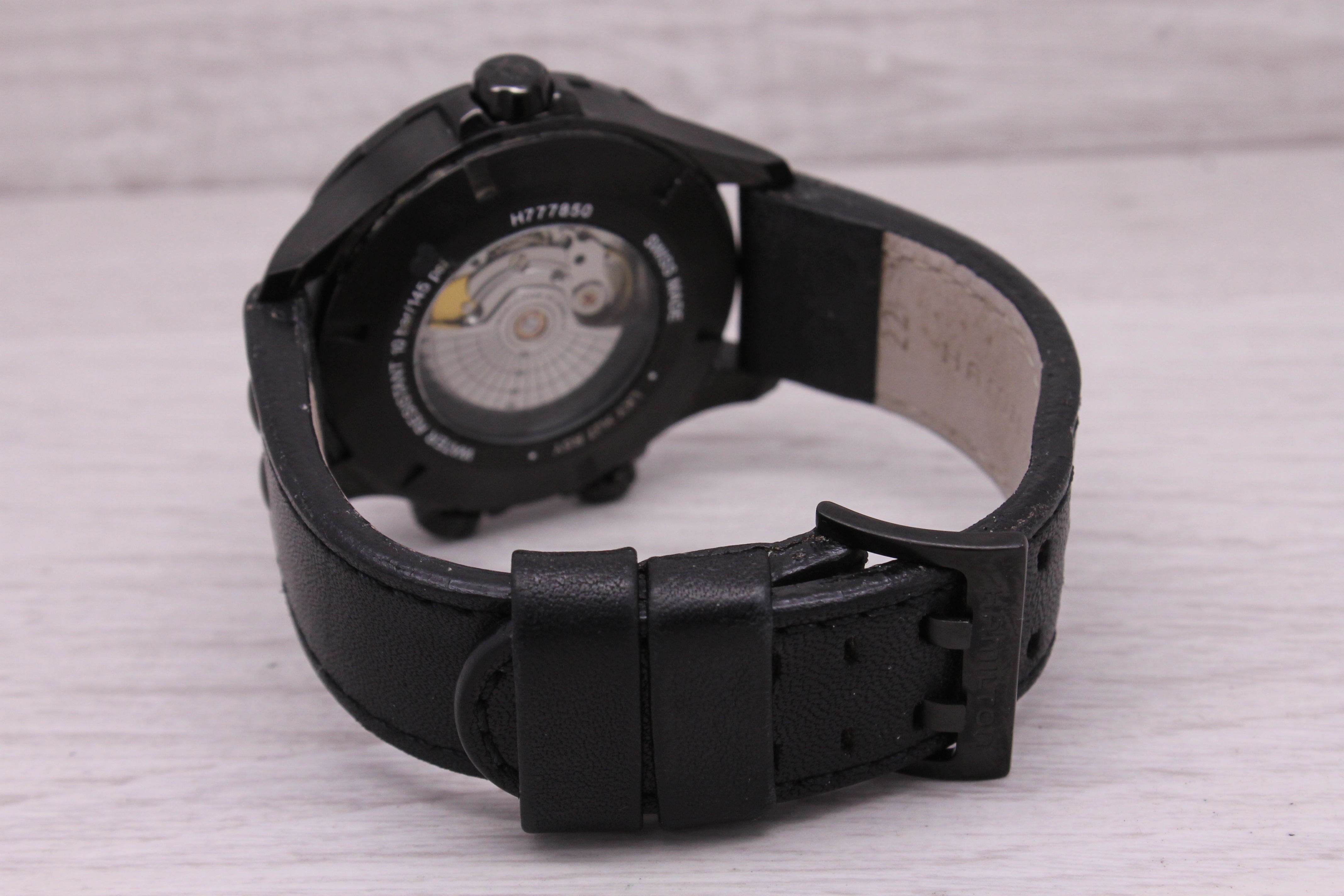 Black Hamilton Khaki X Wind 45mm Black PVD Automatic Mens Watch Original Strap Box