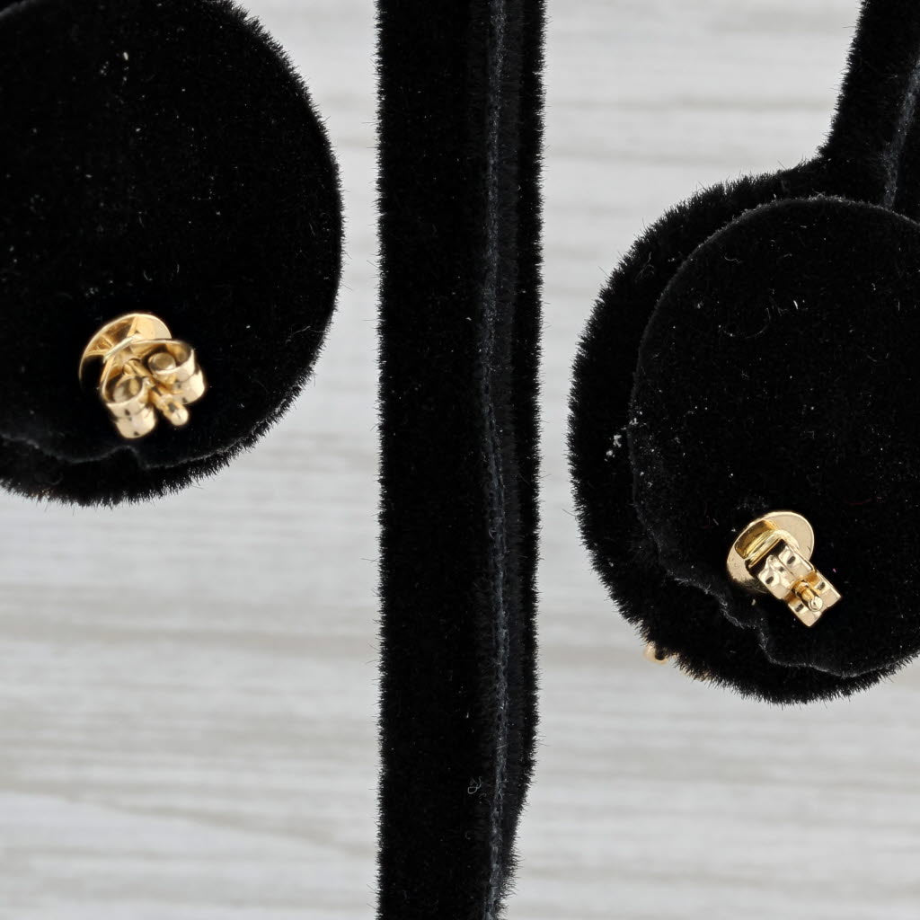 Gray New 0.12ctw Diamond J-Hook Earrings 14k Yellow Gold