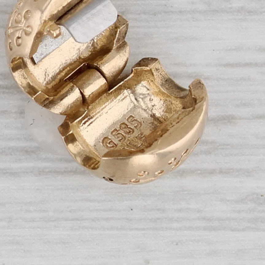 Gray Authentic Pandora Lucerne Floral Bead Clip 14k Yellow Gold Charm 750818