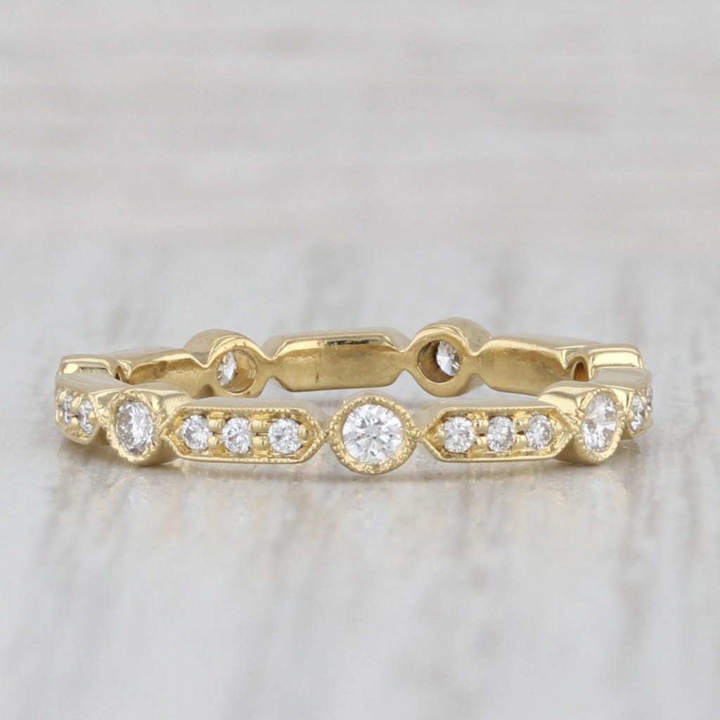 Penny Preville 0.35ctw Diamond Eternity Band 18k Gold Stackable Wedding Ring