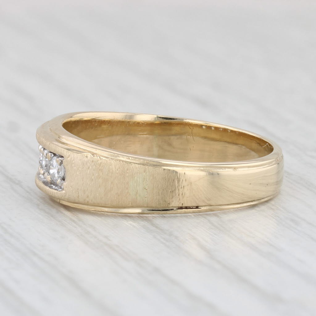 Light Gray 0.25ctw Diamond Ring 14k Yellow Gold Size 9.5 Men's Wedding Band