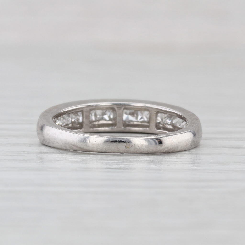 0.50ctw Diamond Channel Set Wedding Band 900 Platinum Size 6.5 Stackable Ring